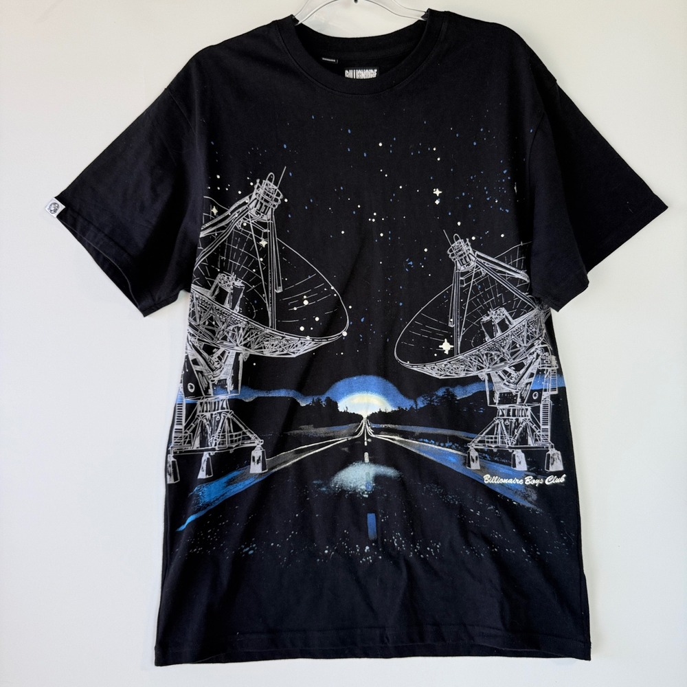 Billionaire Boys Club T-Shirt Mens Medium Black‎ Satellite Graphic Oversized Tee
